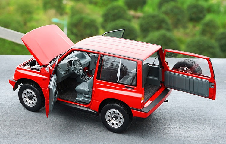 Model Name: 1-18 Suzuki Vitra Alloy Car Model Material: alloy, plastic, rubber Colour: red or black or white Model scale: 1:18 Model Size:210mm * 100mm * 90mm