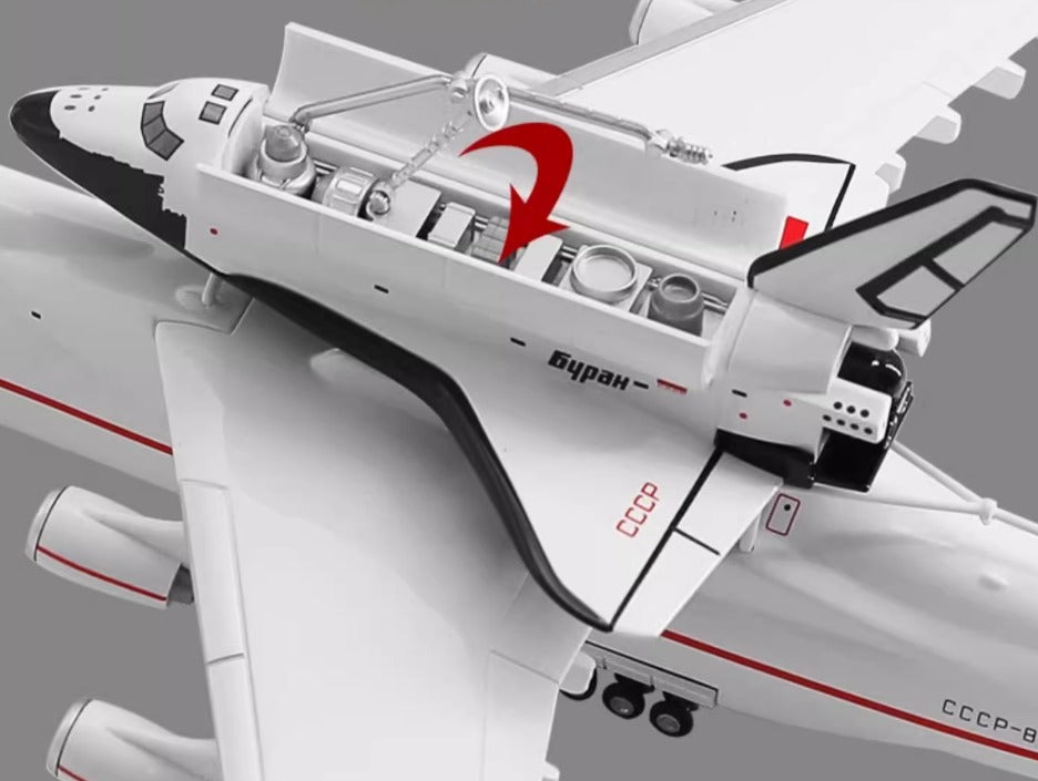 1-200 An-225 Buran Soviet An-225 aircraft alloy model with shuttle