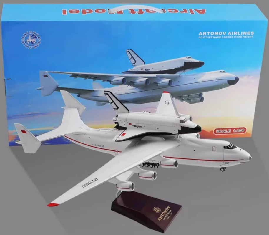 1-200 An-225 Buran Soviet An-225 aircraft alloy model with shuttle