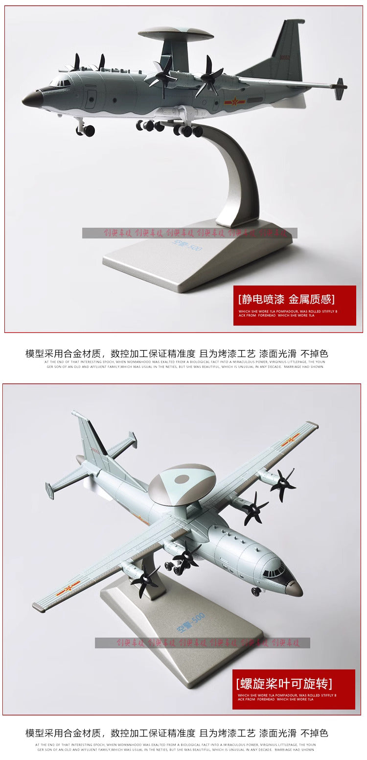 1-200 China Air Police 500 AWACS Aircraft Alloy Aircraft Model