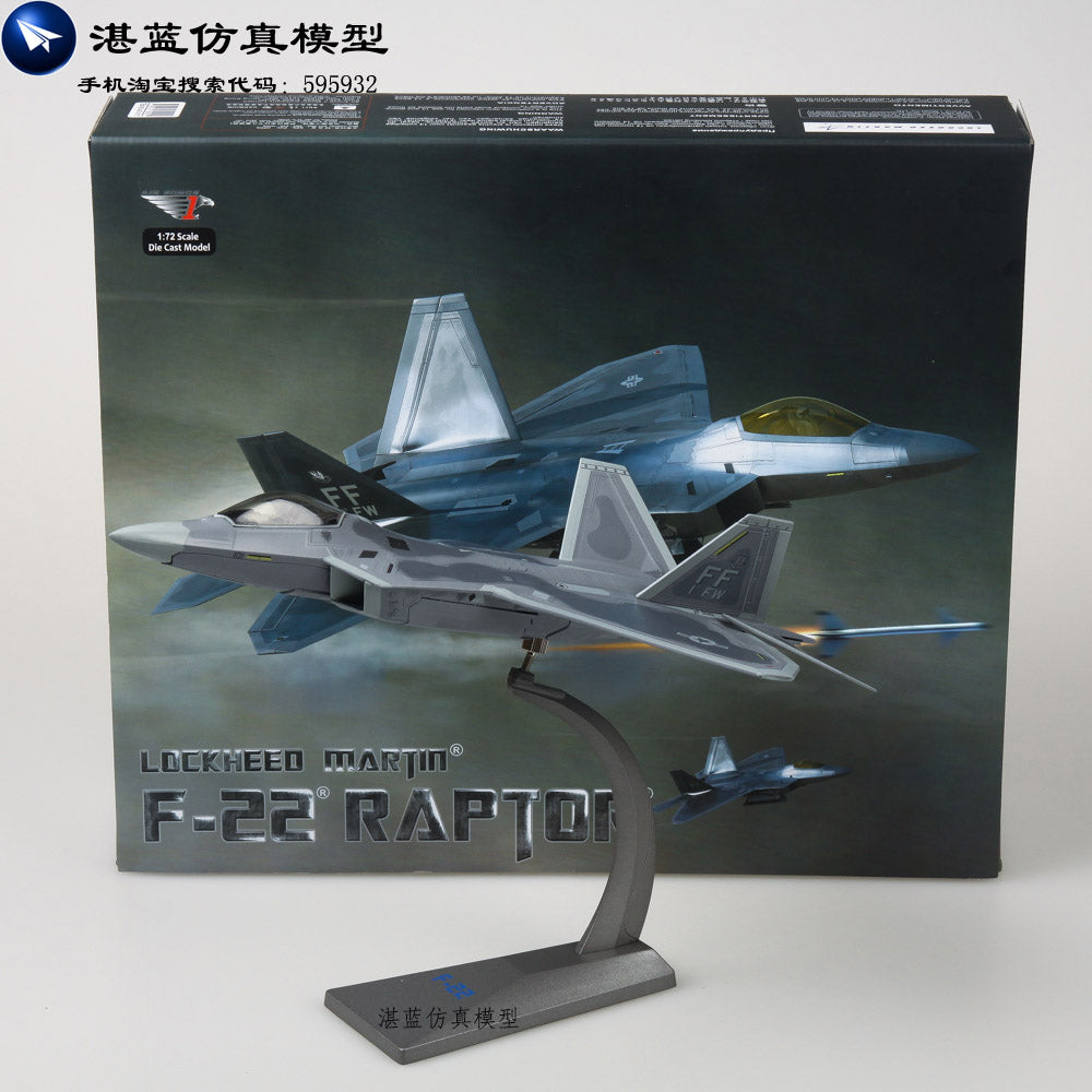 1-72 AF1 American F-22 Raptor jet alloy model
