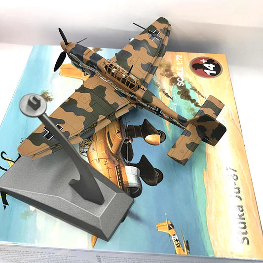 1-72 German WWII dive bomber Stuka JU87 alloy fighter aircraft model