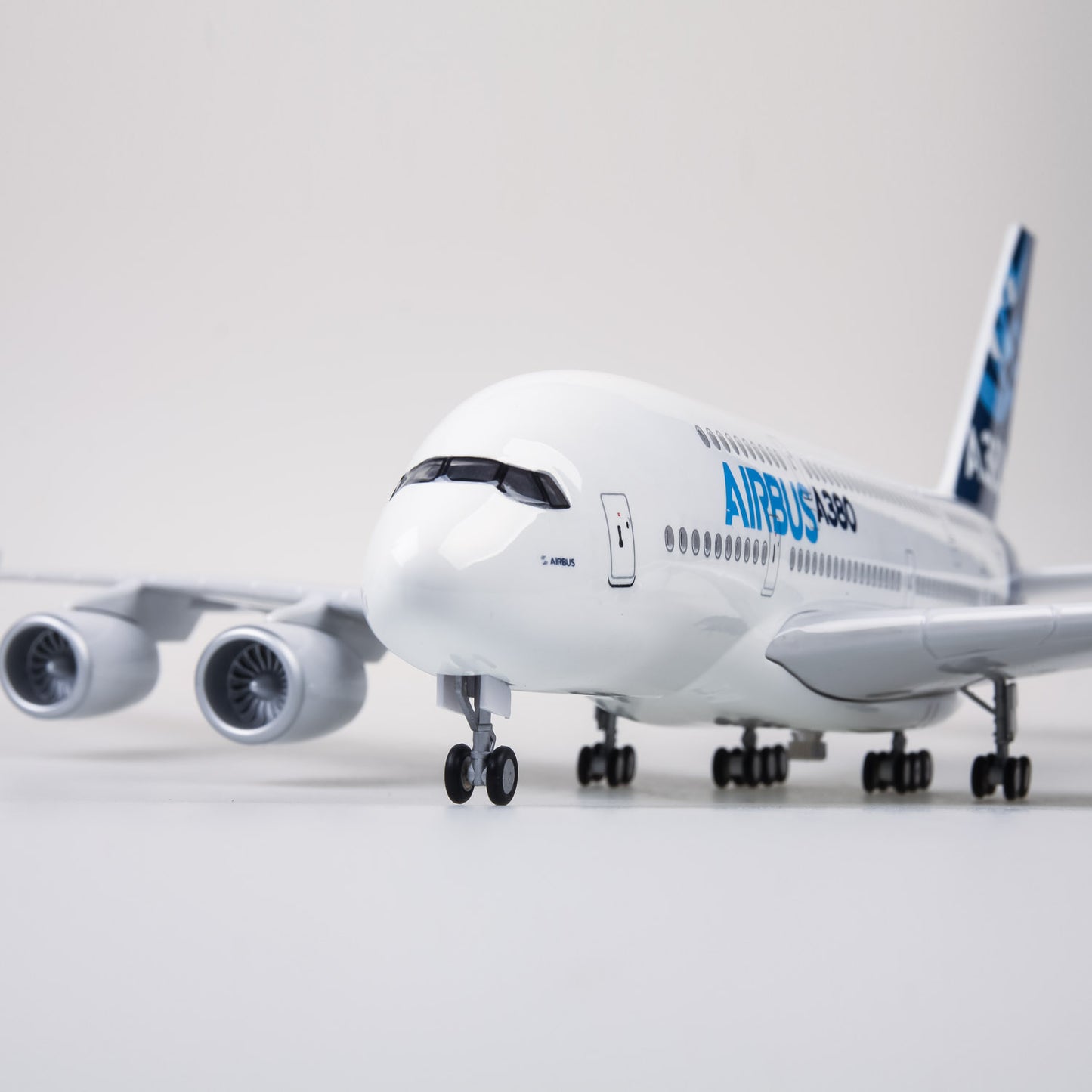 1-160 Airbus airplane A380 model with landing gear and lights