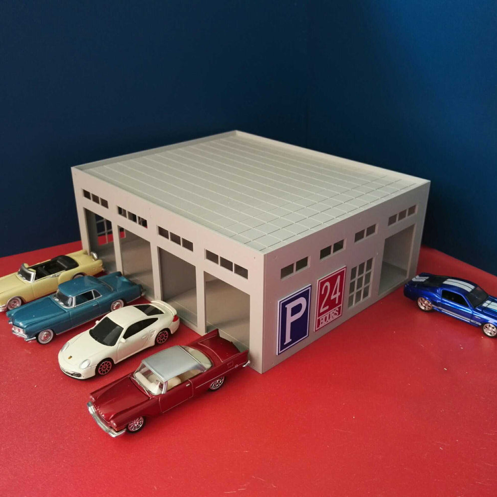 1/64 Model Car 6 door garage for 24 - hour parking