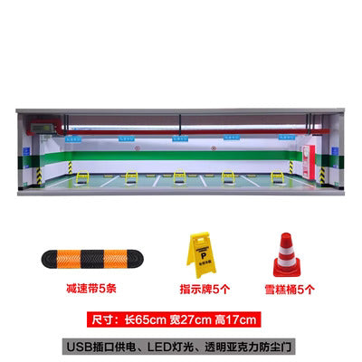 5-car model underground garage parking lot 1-24 Plain