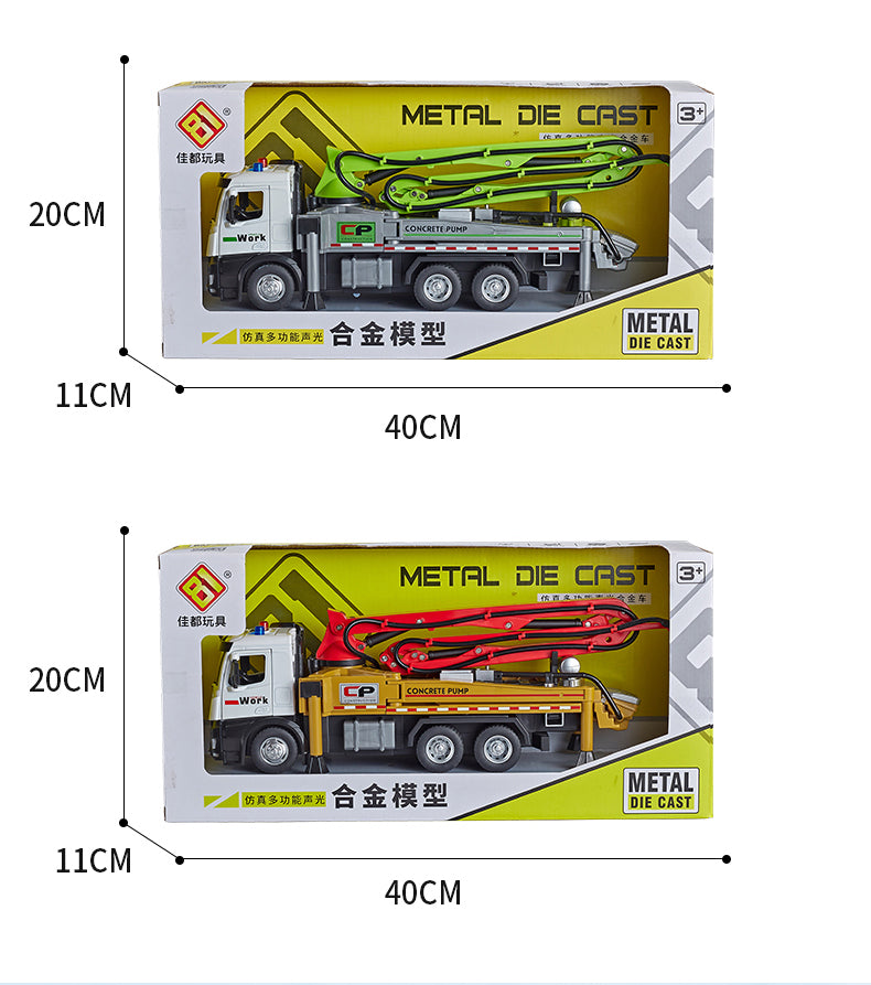 Alloy concrete cement pump truck toy car model