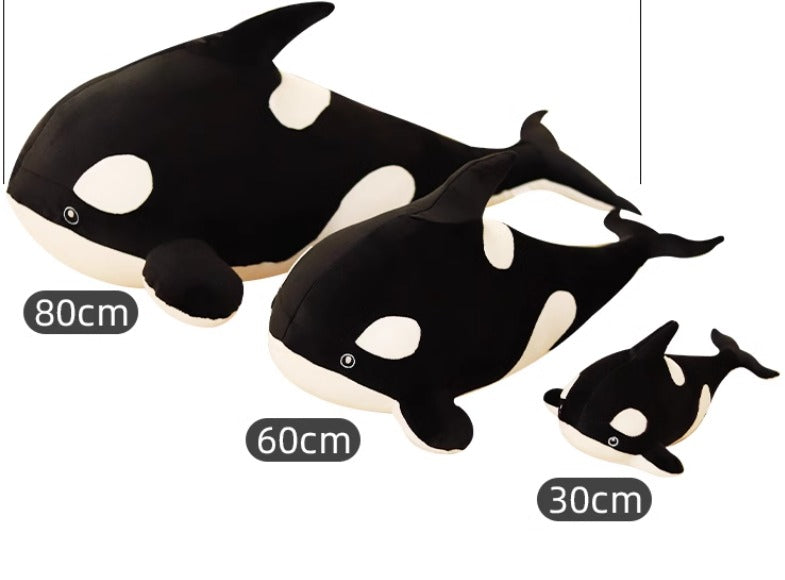 Black killer whale stuffed animal doll