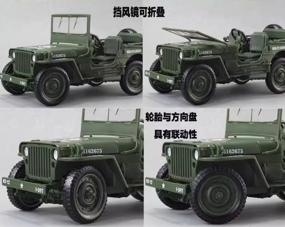 Cadiwell Alloy Military Car Model Vintage WWII Tactical Jeep 1-18