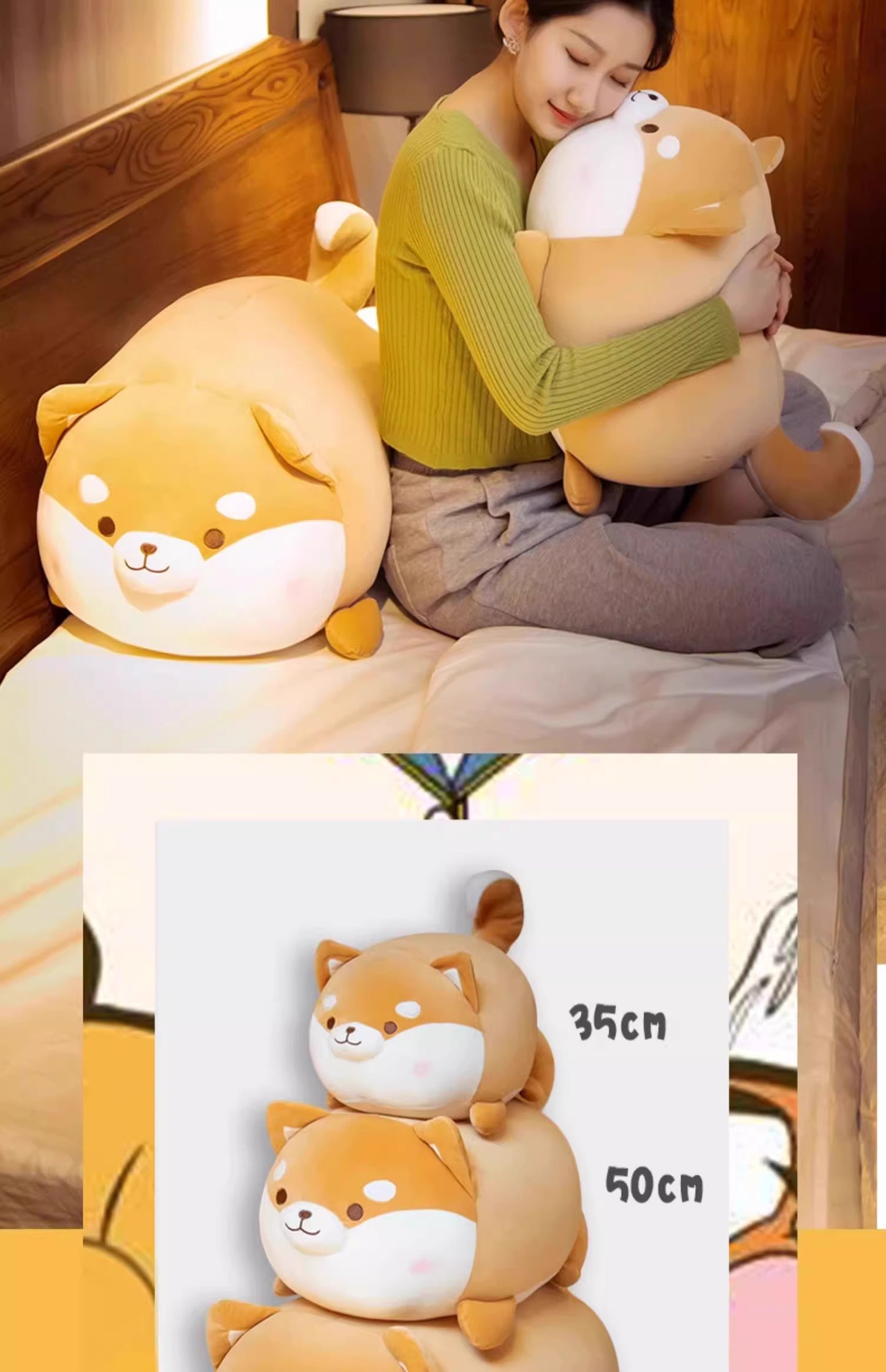 Cute round dog pillow