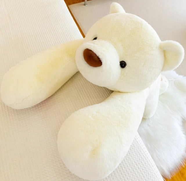Cute stretching white teddy bearwhite or brown 120cm