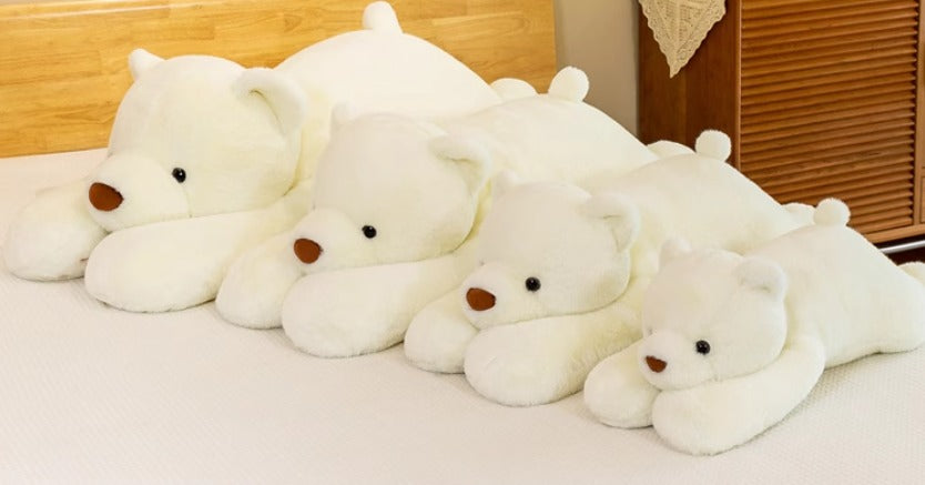 Cute stretching white teddy bearwhite or brown 120cm