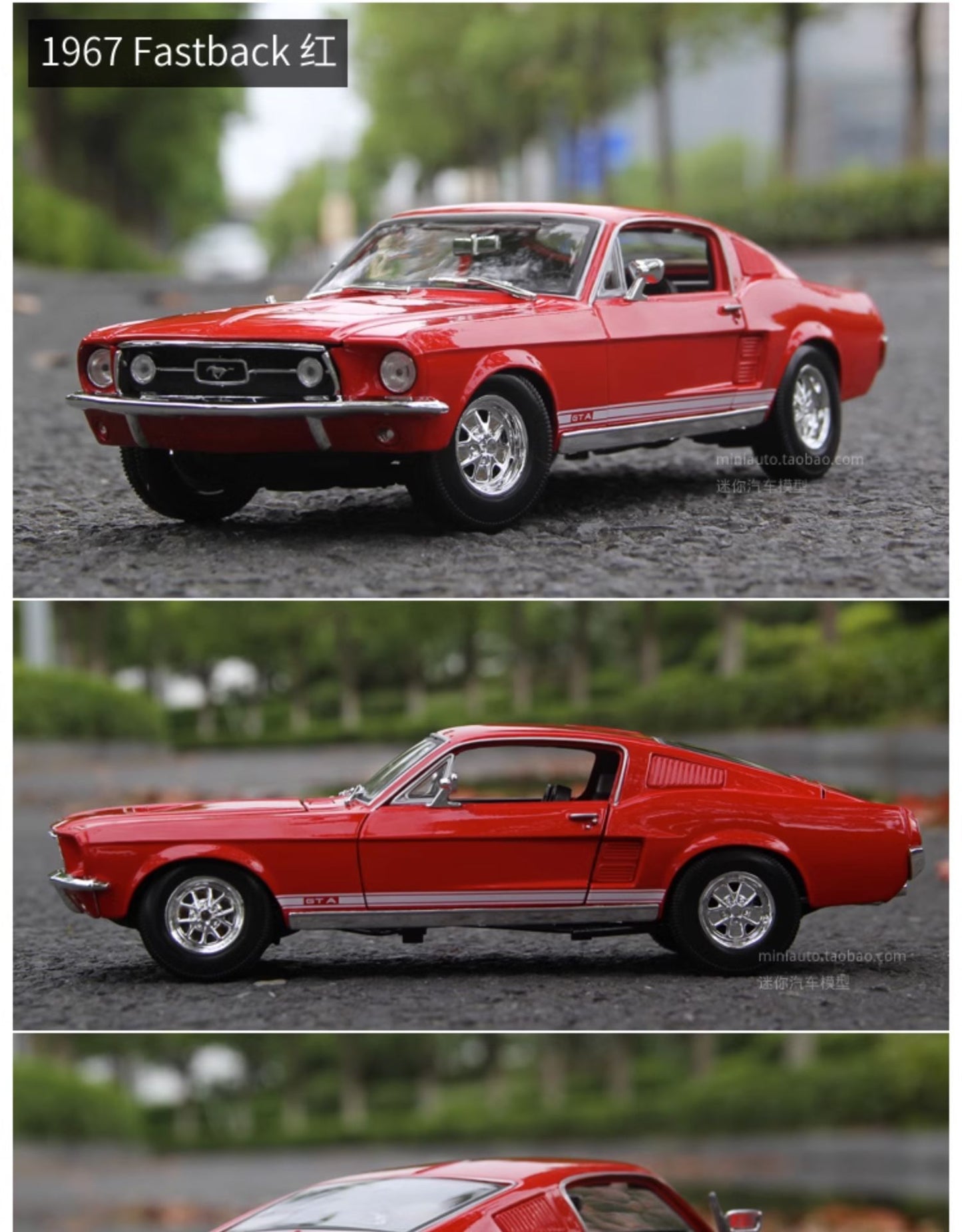 1- 18 Ford Mustang 1968 Fastback Classic Alloy Car Model