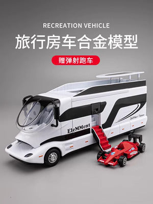 Large Alloy Luxury Bus Travel Truck Camping Car model