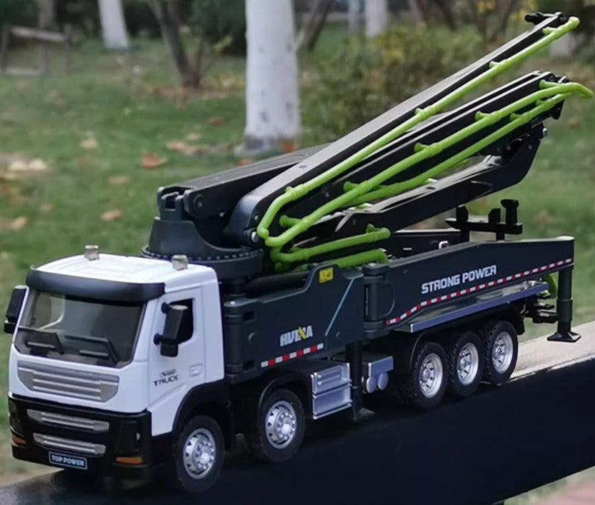 Large alloy cement pump truck model for kids