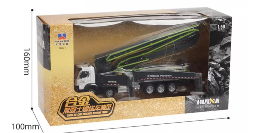 Large alloy cement pump truck model for kids