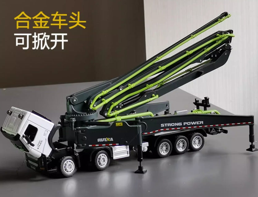 Large alloy cement pump truck model for kids