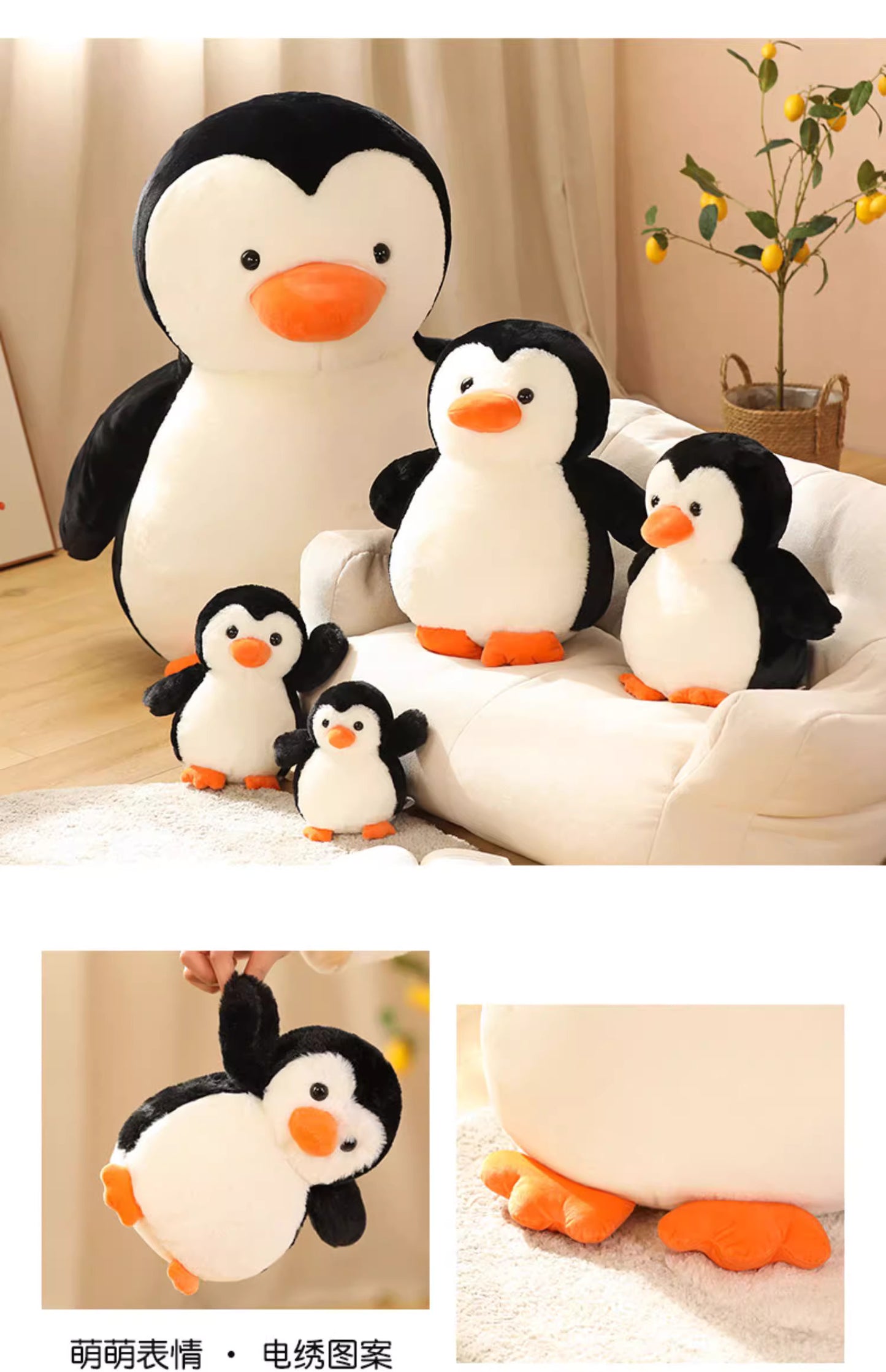 Round faced penguin doll animal