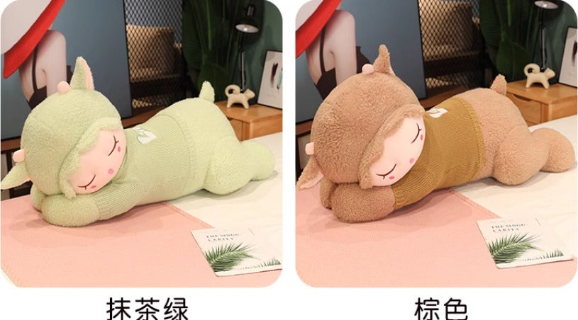 Sleeping goat stuffed animal plush