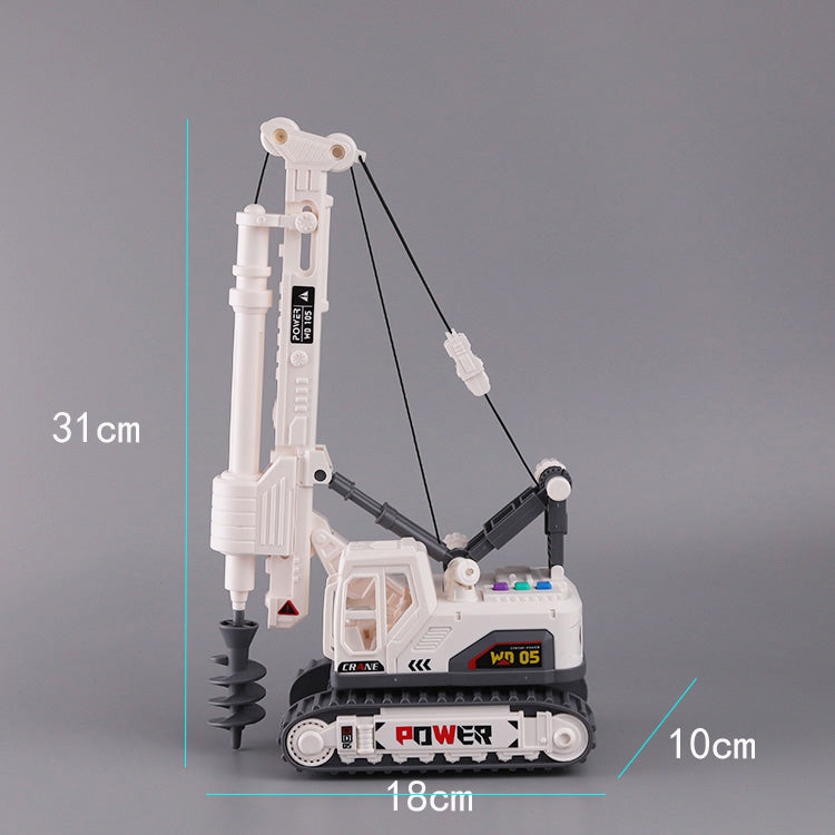 White rotary drilling rig model for kids from