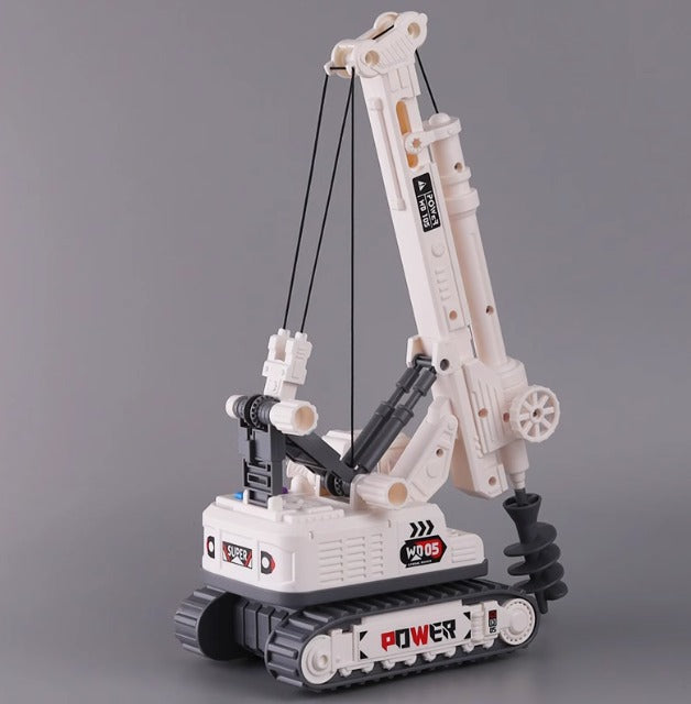 White rotary drilling rig model for kids from