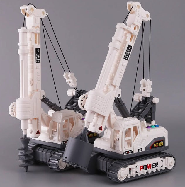 White rotary drilling rig model for kids from