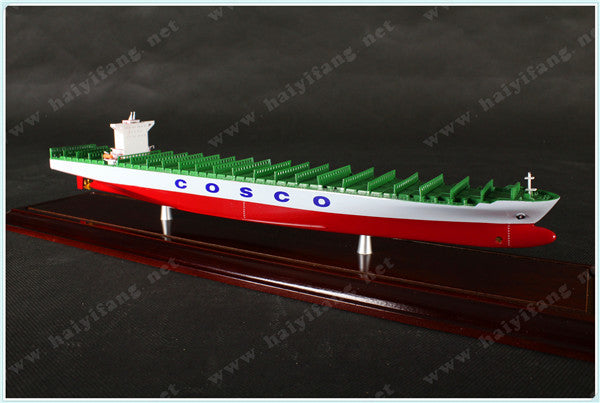 COCSO shipping container ship model with base and case