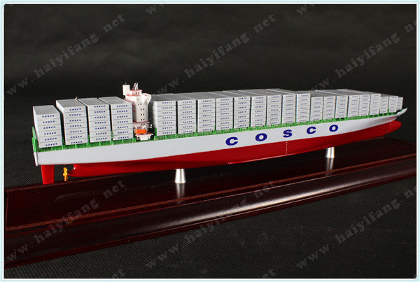 COCSO shipping container ship model with base and case