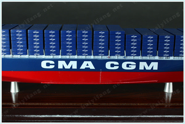 CMA-CGM 35cm shipping container ship model and case