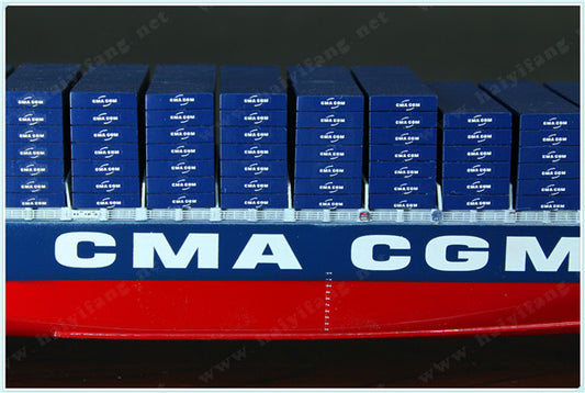 CMA-CGM 35cm shipping container ship model and case