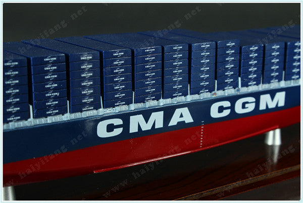 CMA-CGM 35cm shipping container ship model and case