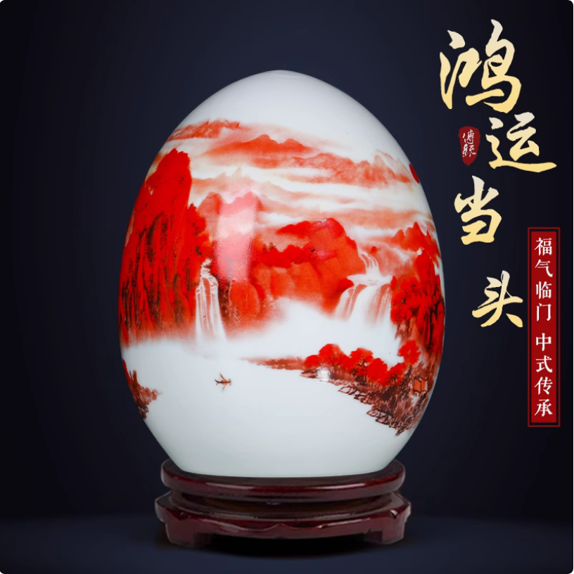 Ceramic plates vases and eggs