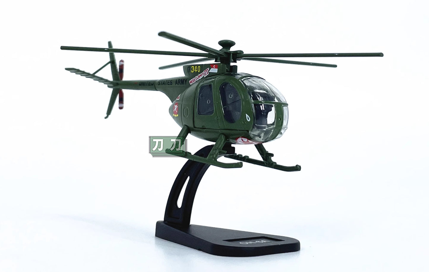 1-100 small-scale American OH-6A helicopter  model alloy