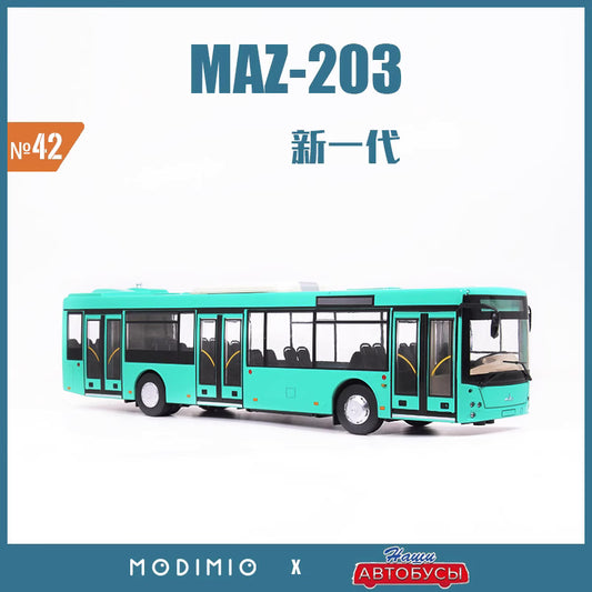 1-43 Modern  bus MAZ-203 green alloy model