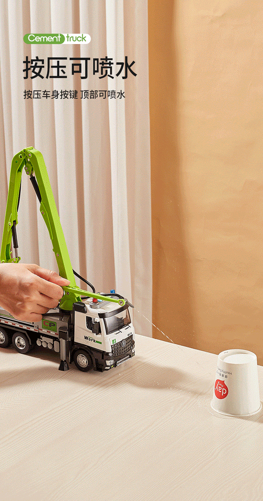 Alloy concrete cement pump truck toy car model