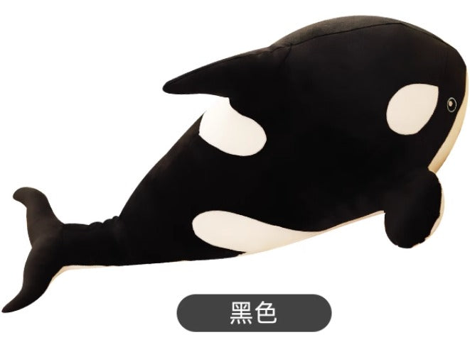 Black killer whale stuffed animal doll