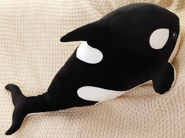 Black killer whale stuffed animal doll