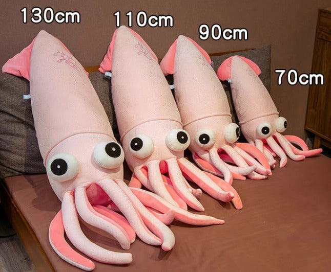 Blue or pink squid plush