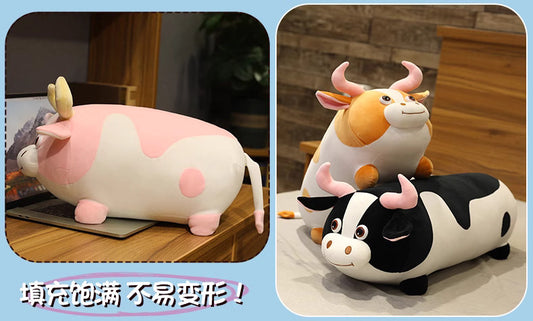 Cute round hot dog cow pillow