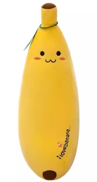 Cute smiling banana plush doll