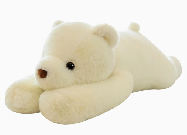 Cute stretching white teddy bear White 65cm