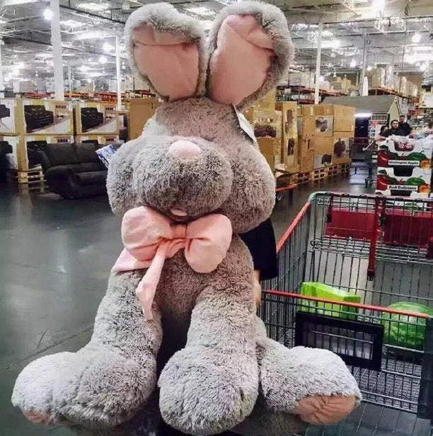 Gigantic stuff rabbit with bow