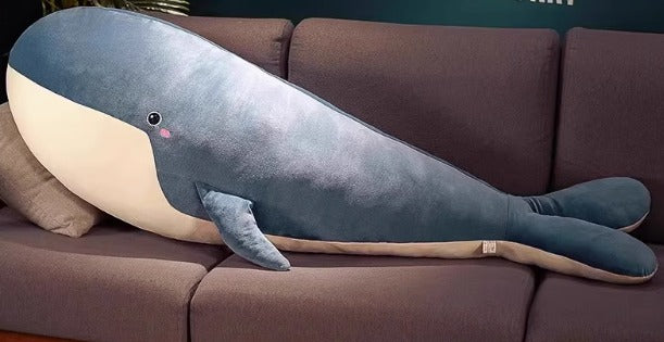 Grey and blue whale stuffed animal doll