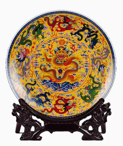 Jingdezhen Ceramic Plate with snake design