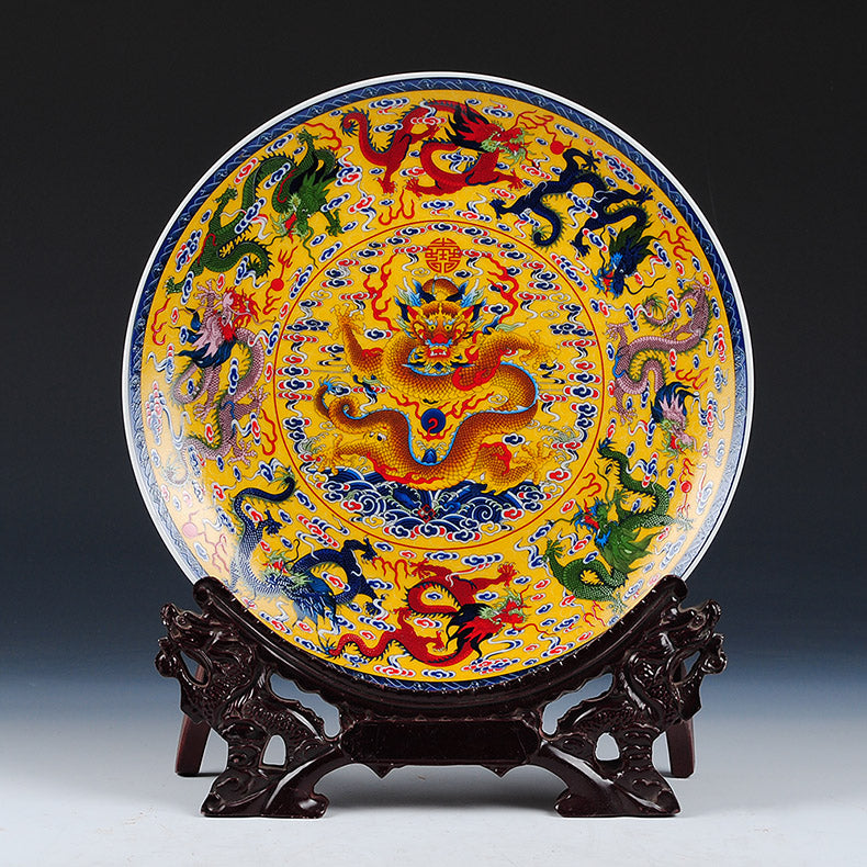 Jingdezhen Ceramic Plate with snake design