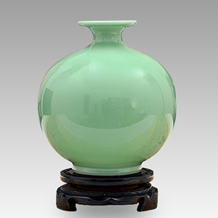 Jingdezhen Ceramic blue glaze vase with wider kiss opening