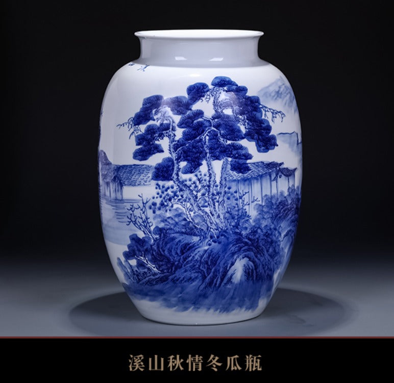 Jingdezhen Ceramic wide vase with soft design