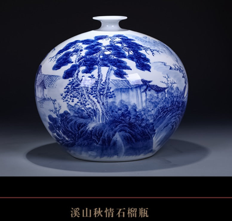 Jingdezhen Ceramic wide vase with soft design