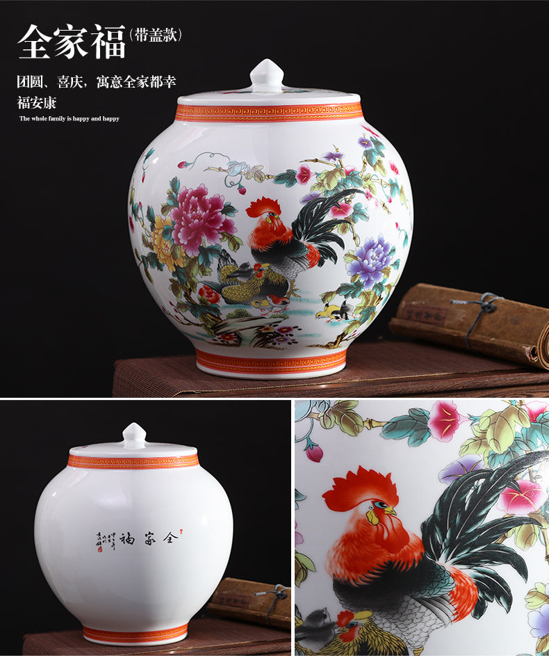 Jingdezhen Ceramic round vase with cool images