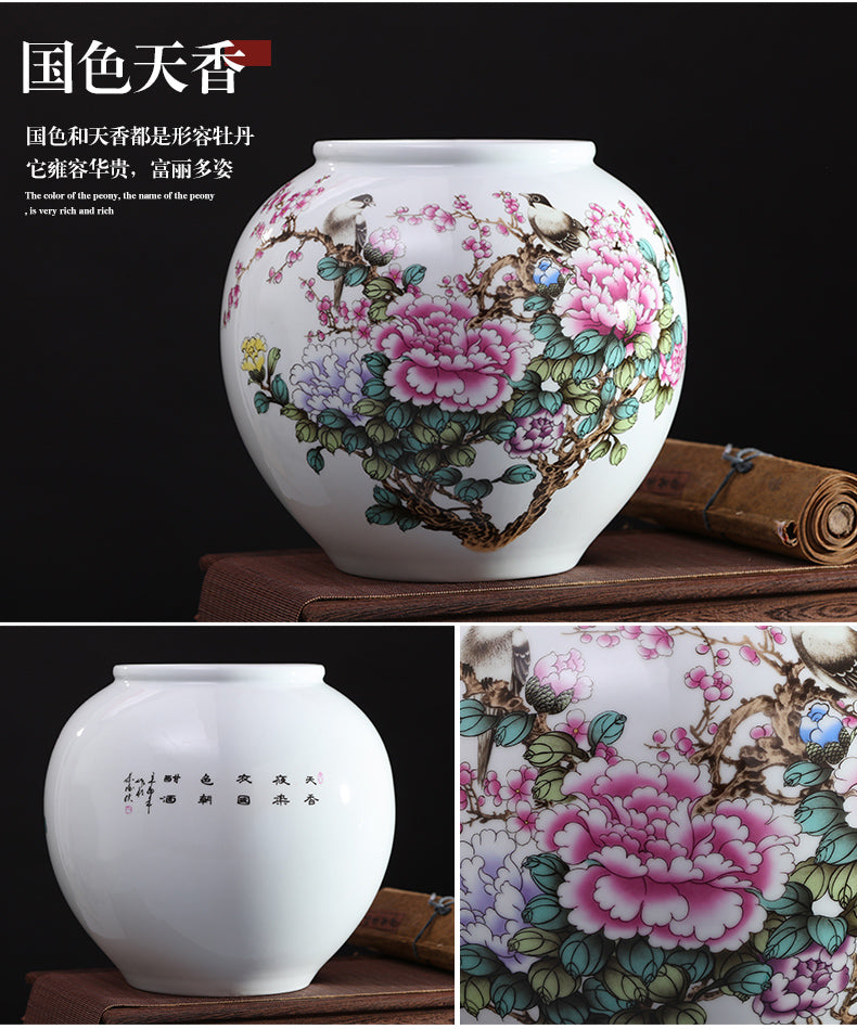 Jingdezhen Ceramic round vase with cool images