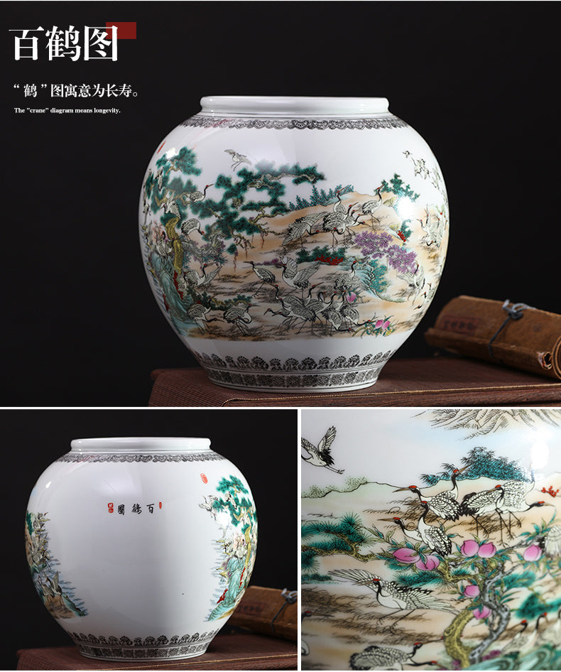 Jingdezhen Ceramic round vase with cool images